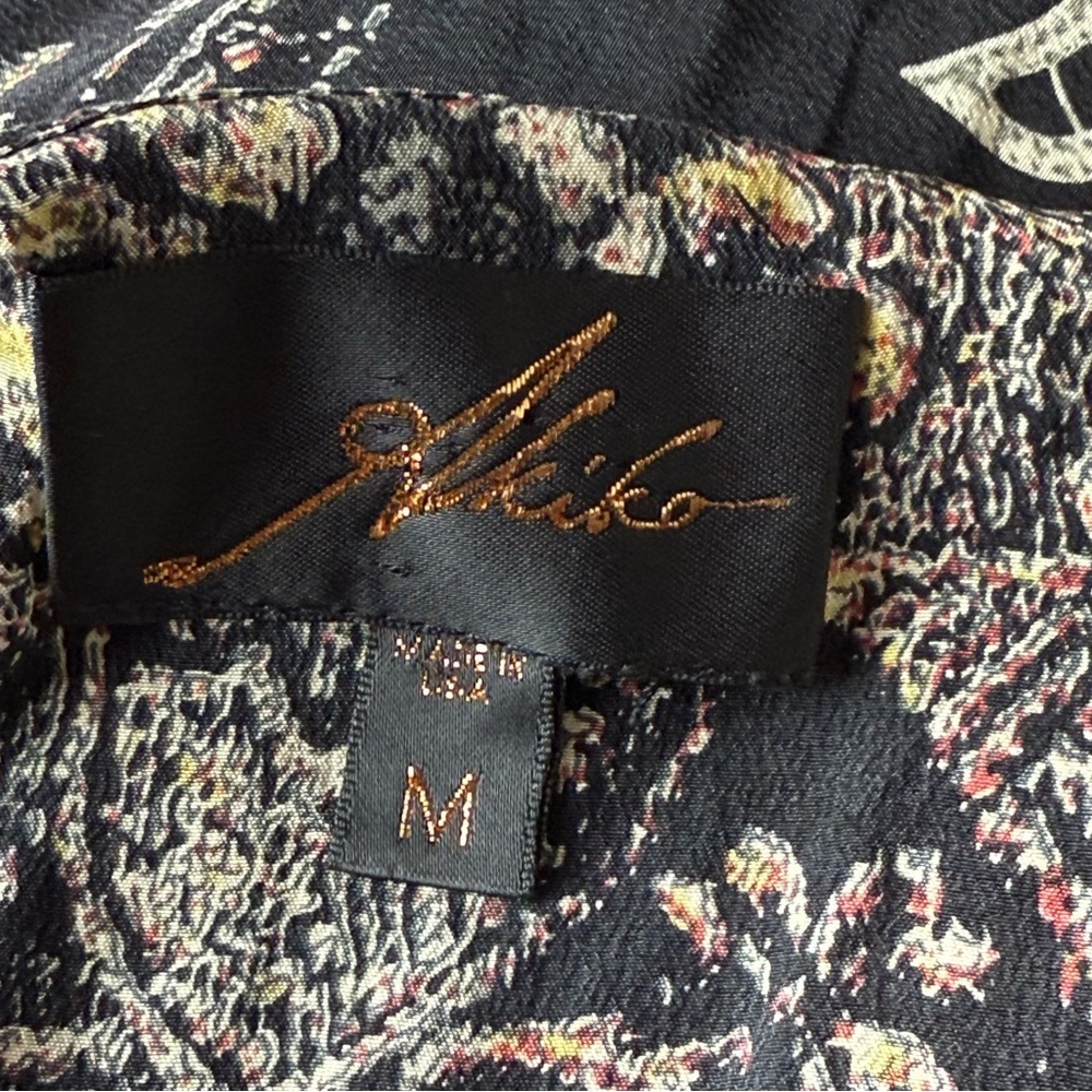 Akiko 100% Silk Peasant Blouse Size M - Picture 7 of 8